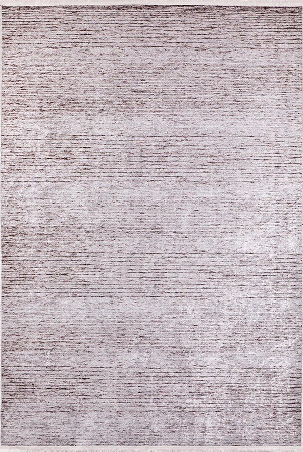 Gri Krem Dokulu Minimalist Halı - Yıkanabilir - Kaymaz Taban - Pati Dostu