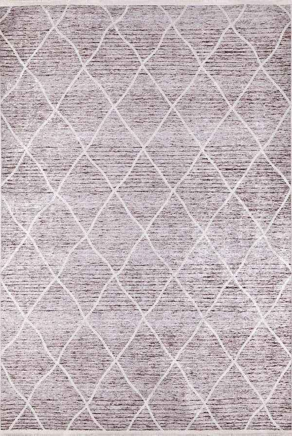 Elmas Desenli Geometrik Halı - Yıkanabilir - Kaymaz Taban - Pati Dostu