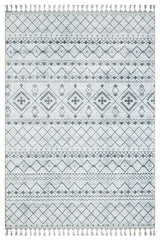 Light Gray Dark Gray Bohemian Geometric Living Room Rug Diamond - Polyester