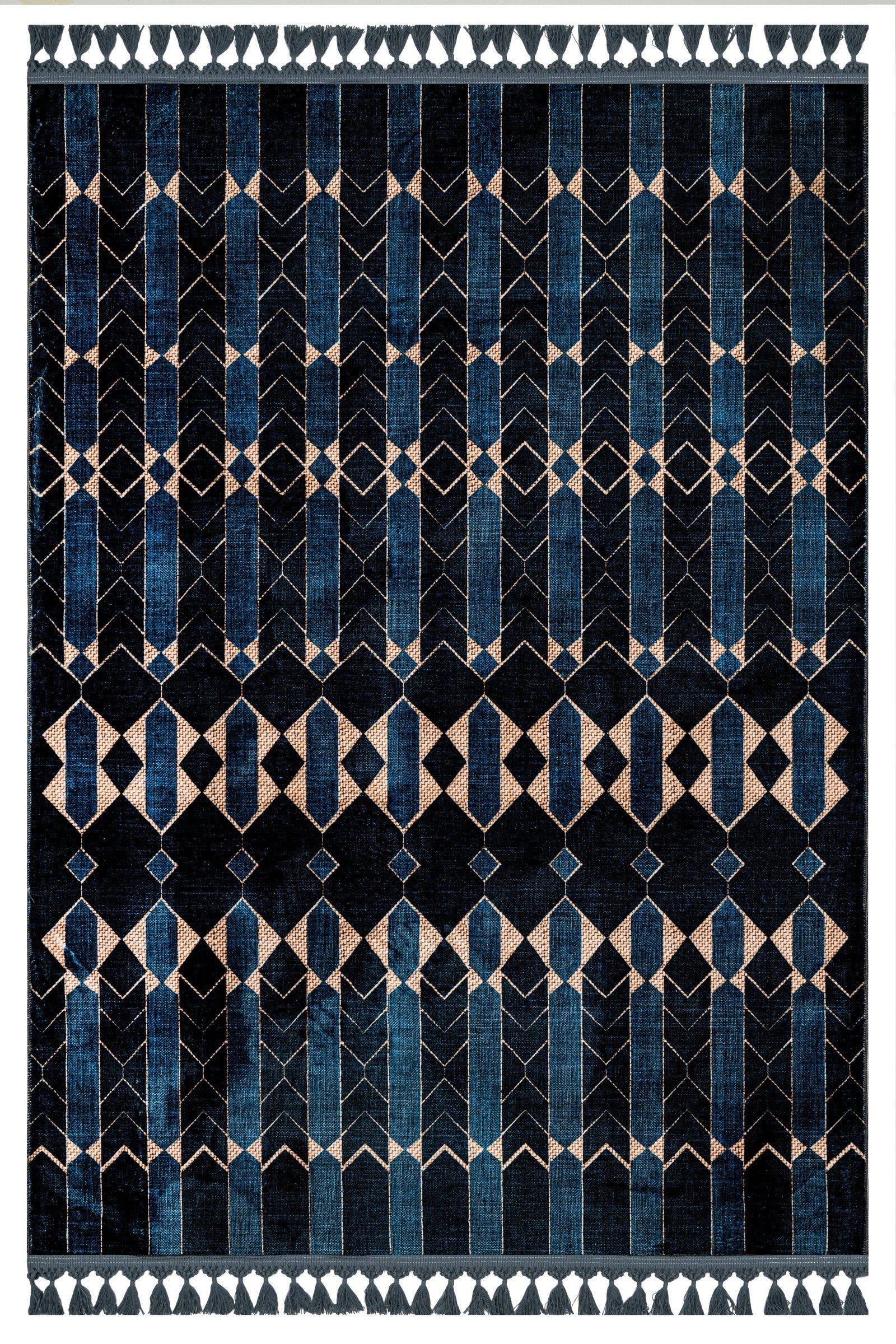 Gold Krem Bohem Etnik Triko Halı - Yıkanabilir - Kaymaz Taban - Pati Dostu