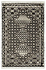 Black Cream Modern Geometric Living Room Rug - Polyester