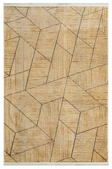 Beige Cream Modern Geometric Living Room Rug