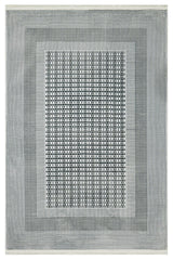 Black and White Minimalist Geometric Living Room Rug - Polyester Digital Print