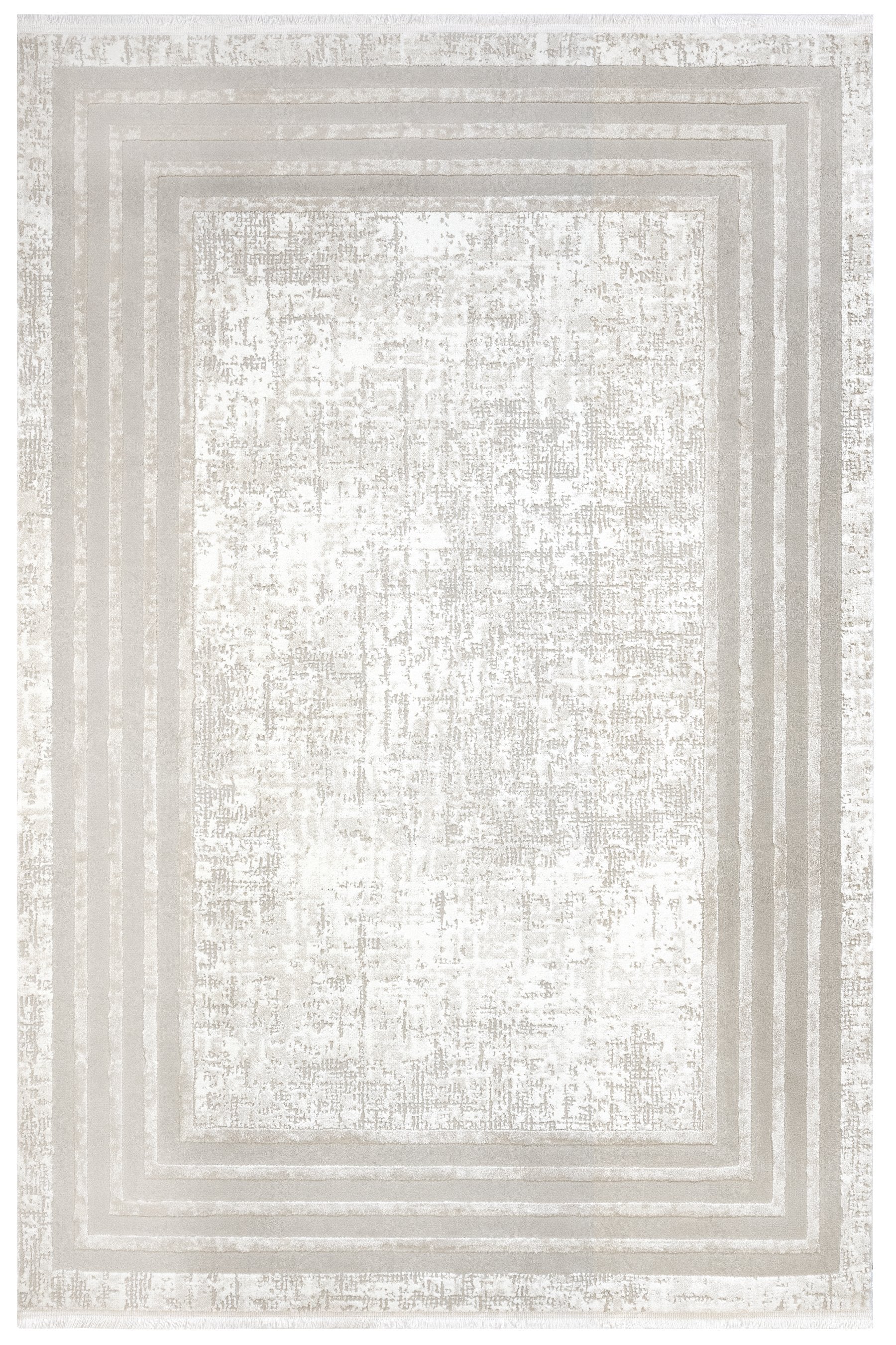 Bogey Krem Geometrik Mikropolyester Makine Halısı Nexus