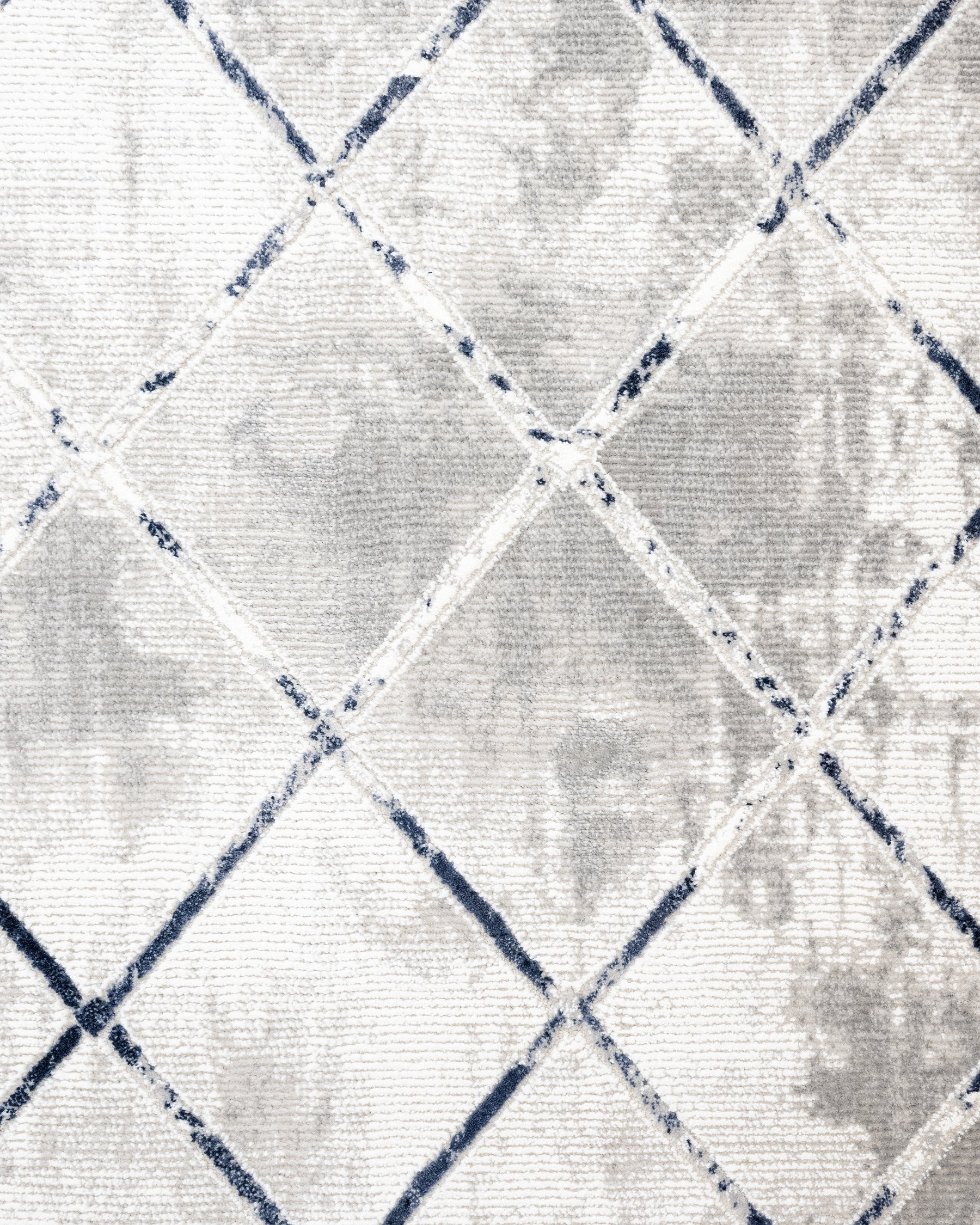 Blanch Mavi Geometrik Mikropolyester Makine Halısı Nexus