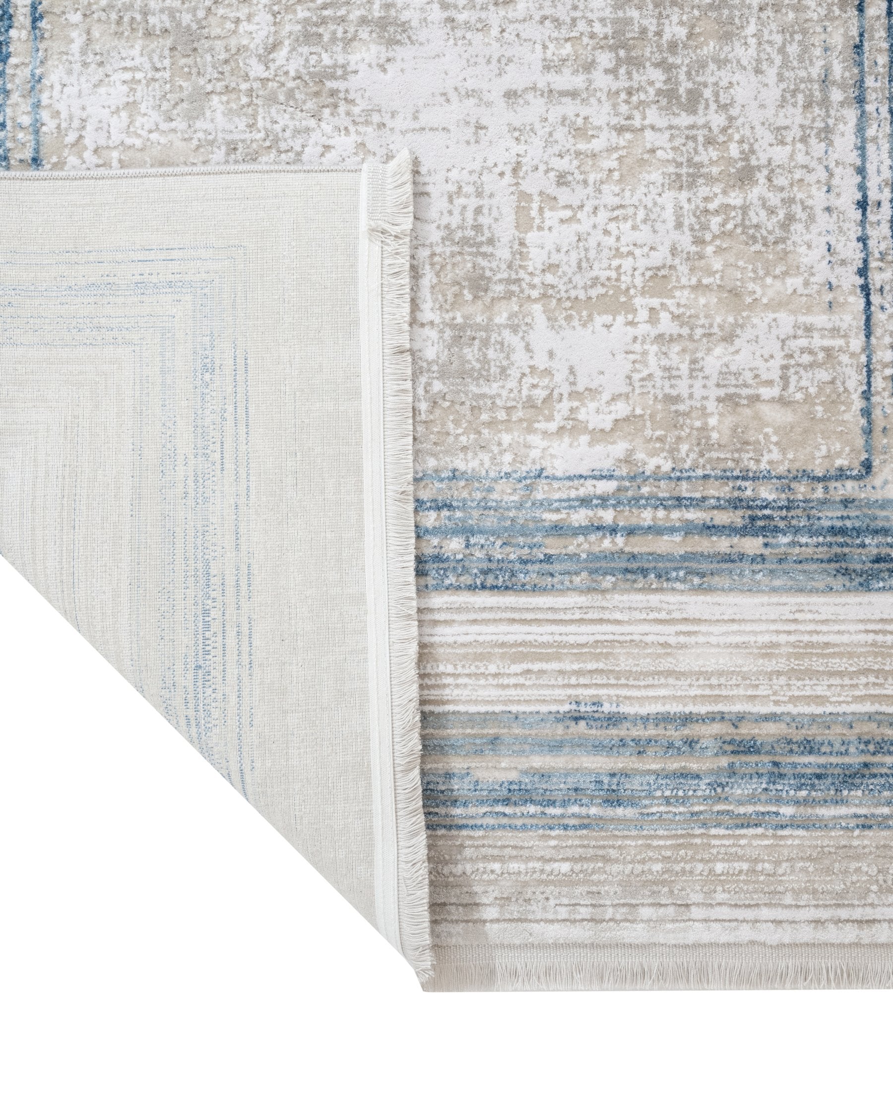 Beauchamp Mavi Çerçeveli Akrilik Makine Halısı Nexus