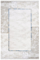 Modern White Grey Geometric Pattern Acrylic Rug