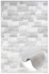 Gri Halı Kabartmalı Geometrik Desenli