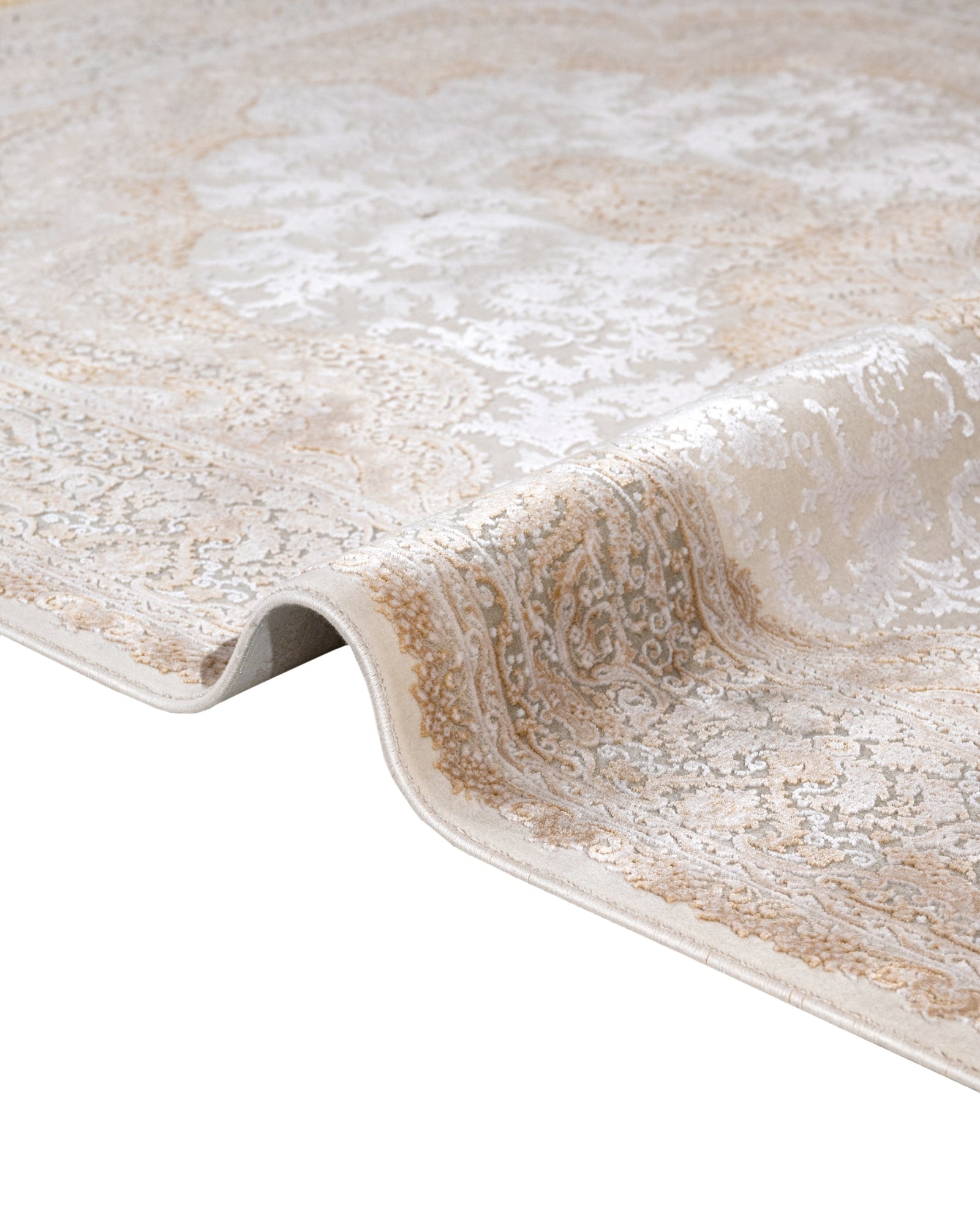 Hyacinths Krem Klasik Viskon Makine Halısı Artemis