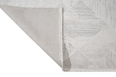 Piacenza Krem Geometrik Mikrofiber Polyester Makine Halısı Luxess