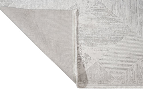 Piacenza Krem Geometrik Mikrofiber Polyester Makine Halısı Luxess