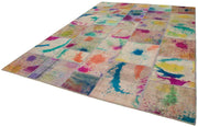 Kırk Yama Pembe Patchwork Pamuk Yün El Dokuma Halısı 252x353 Agacan