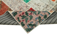 Kırk Yama Pembe Patchwork Pamuk Yün El Dokuma Halısı 245x295 Agacan
