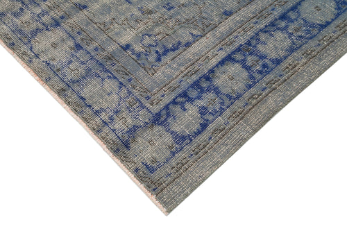 Overdyed Vintage Gri Eskitme Pamuk Yün El Dokuma Halısı 212x311 Agacan