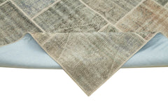 Kırk Yama Gri Patchwork Pamuk Yün El Dokuma Halısı 256x348 Agacan