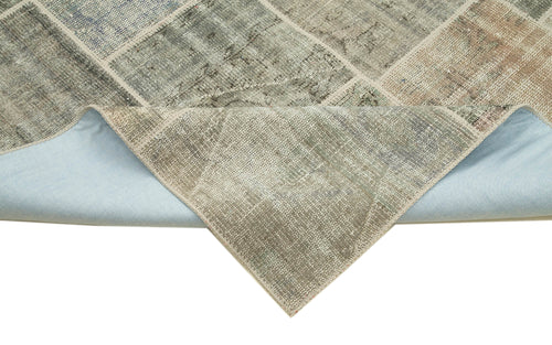Kırk Yama Gri Patchwork Pamuk Yün El Dokuma Halısı 256x348 Agacan