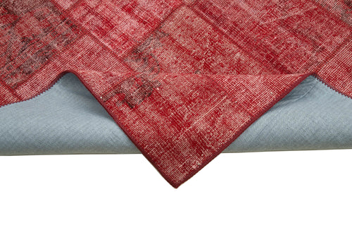 Kırk Yama Kırmızı Patchwork Pamuk Yün El Dokuma Halısı 173x240 Agacan