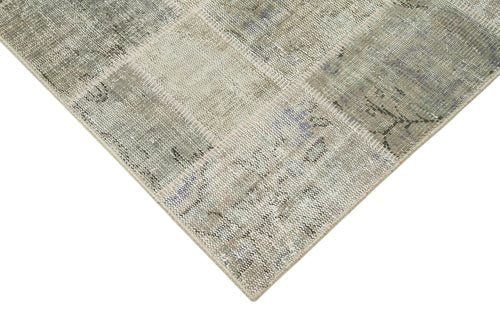 Kırk Yama Gri Patchwork Pamuk Yün El Dokuma Halısı 172x236 Agacan