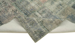 Kırk Yama Gri Patchwork Pamuk Yün El Dokuma Halısı 176x246 Agacan