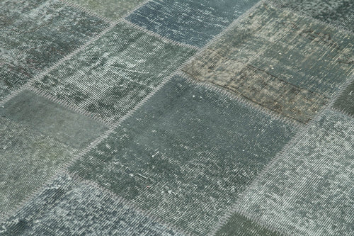 Kırk Yama Gri Patchwork Pamuk Yün El Dokuma Halısı 170x239 Agacan