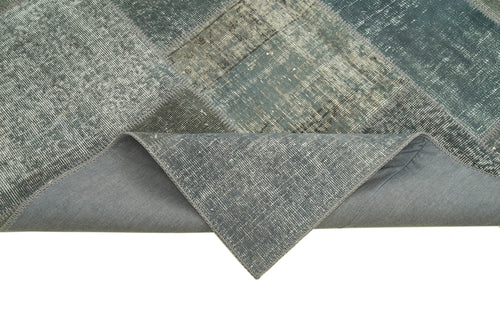 Kırk Yama Gri Patchwork Pamuk Yün El Dokuma Halısı 170x239 Agacan