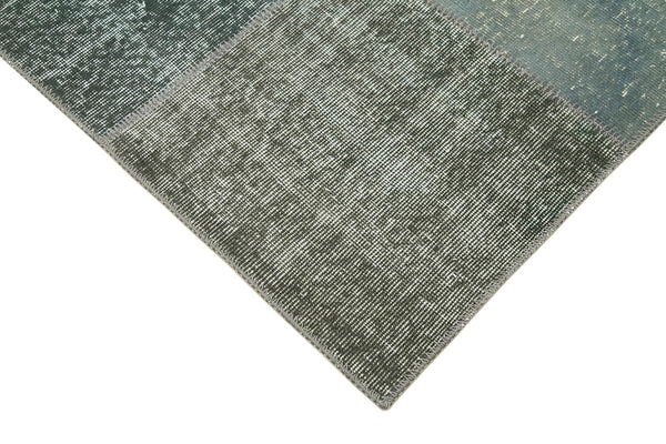 Kırk Yama Gri Patchwork Pamuk Yün El Dokuma Halısı 170x245 Agacan