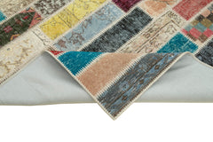 Kırk Yama Pembe Patchwork Pamuk Yün El Dokuma Halısı 166x233 Agacan