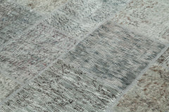 Kırk Yama Gri Patchwork Pamuk Yün El Dokuma Halısı 171x239 Agacan