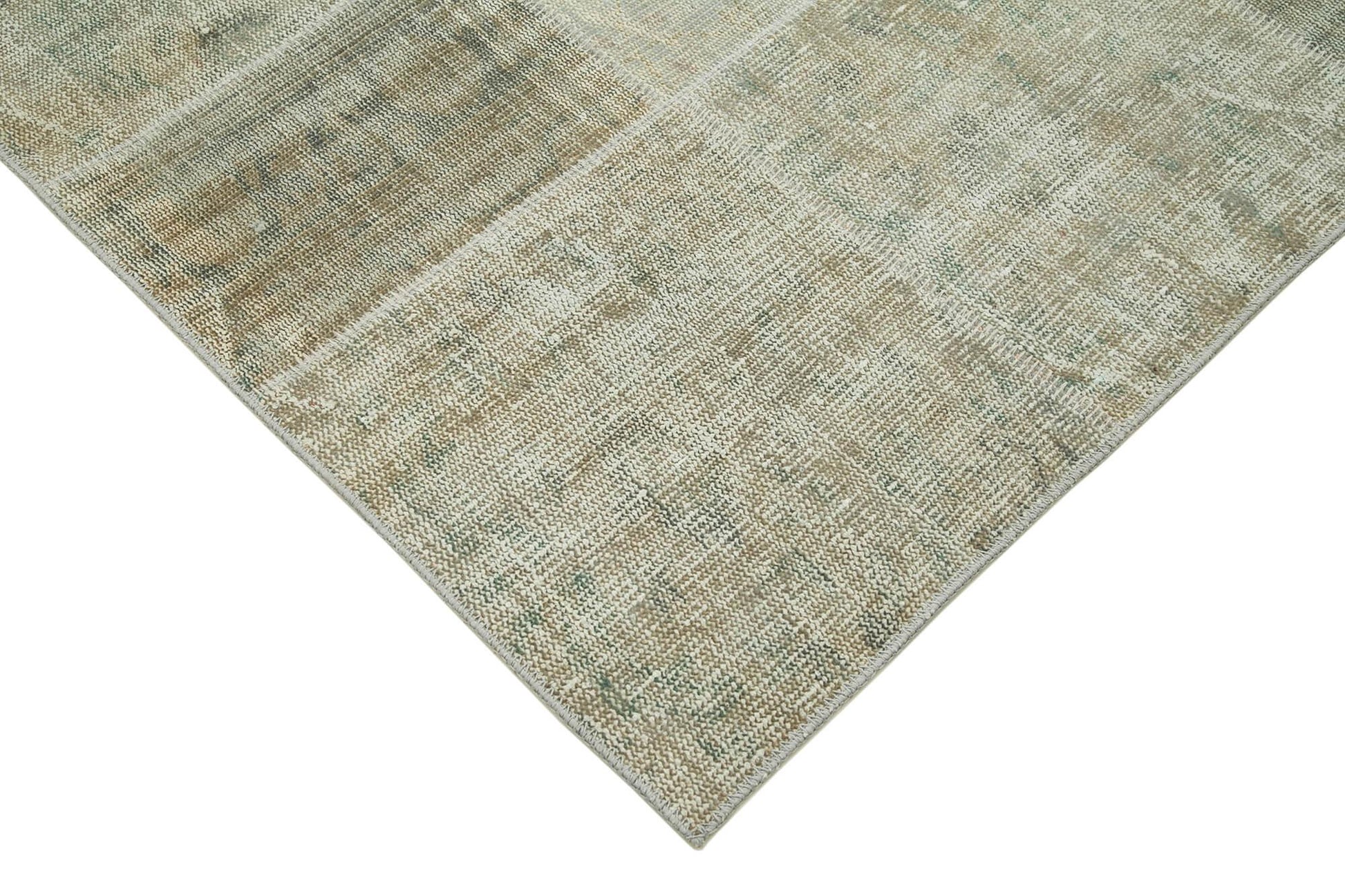 Kırk Yama Bej Patchwork Pamuk Yün El Dokuma Halısı 171x240 Agacan