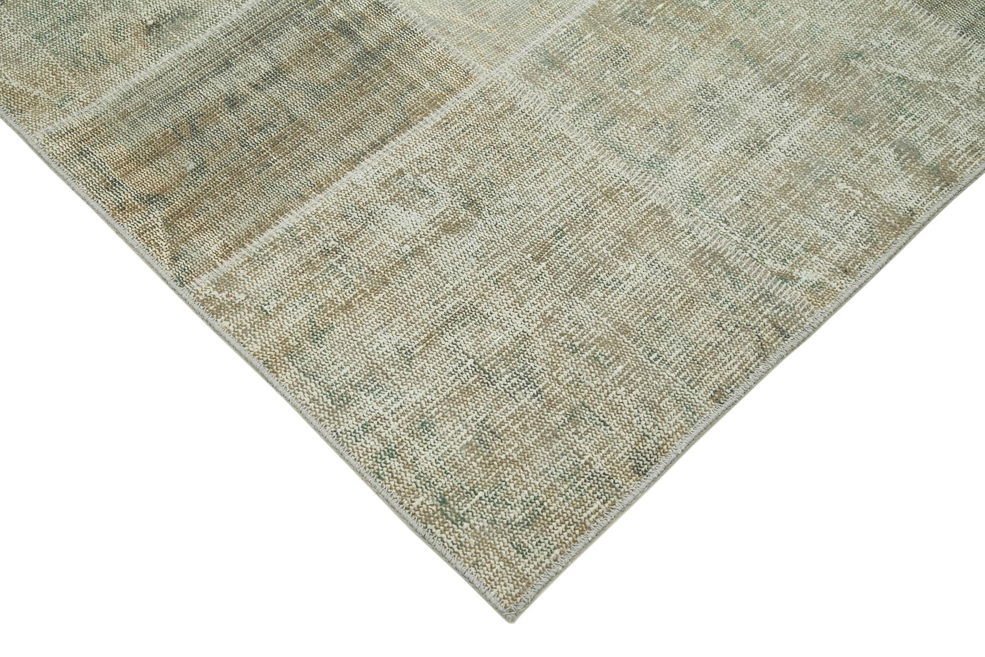 Kırk Yama Bej Patchwork Pamuk Yün El Dokuma Halısı 171x240 Agacan