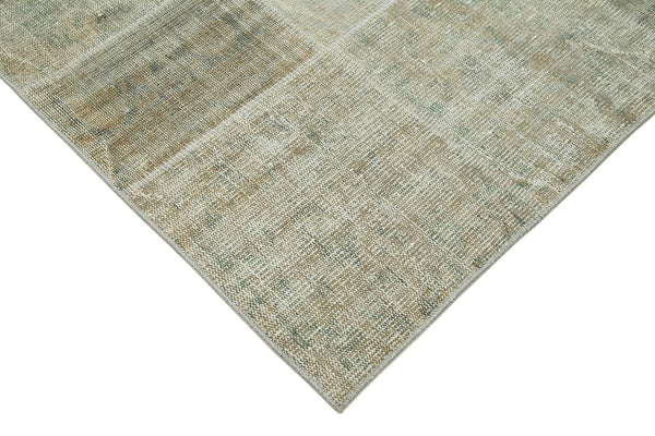 Kırk Yama Bej Patchwork Pamuk Yün El Dokuma Halısı 171x240 Agacan