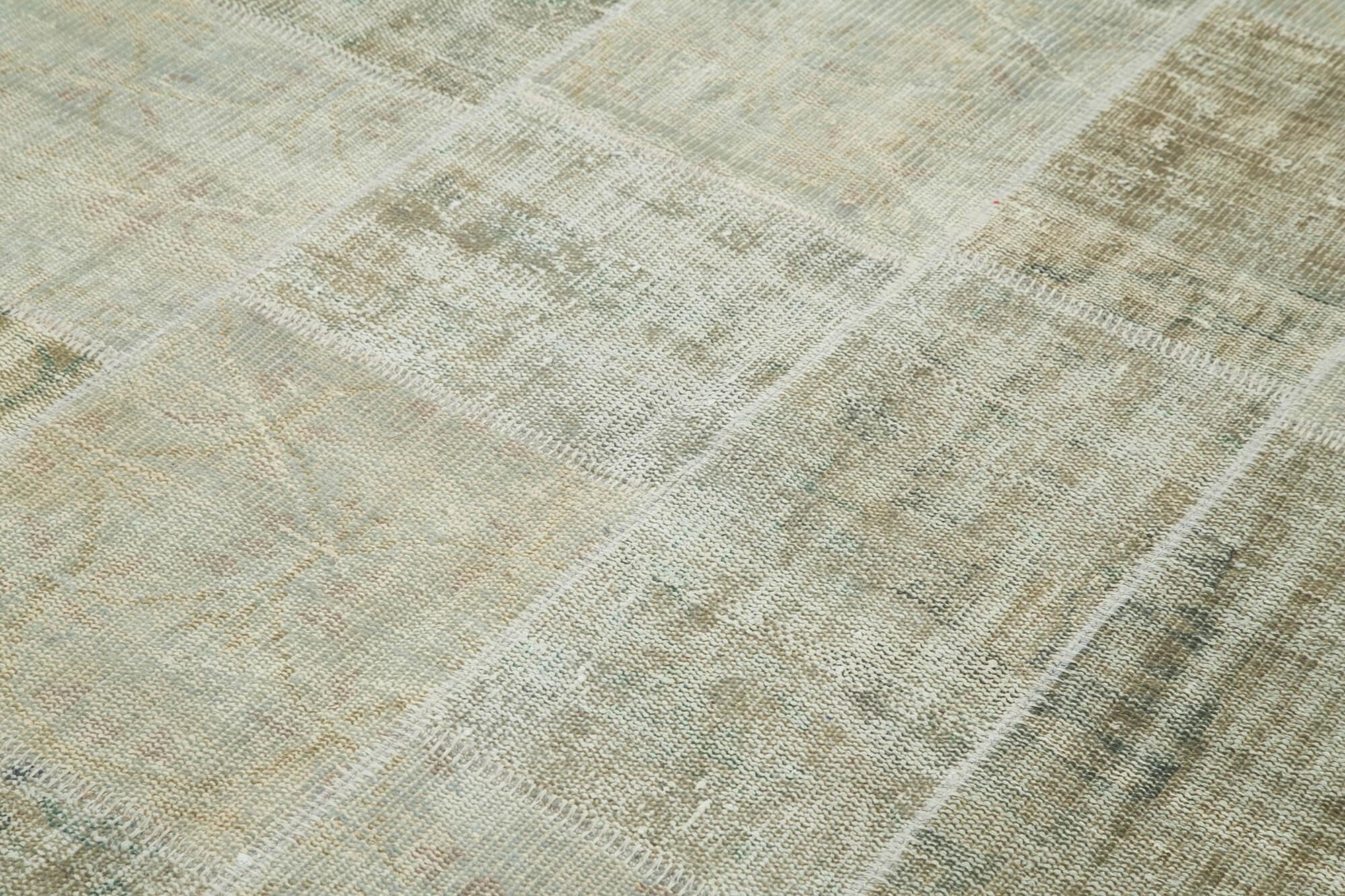 Kırk Yama Bej Patchwork Pamuk Yün El Dokuma Halısı 171x240 Agacan