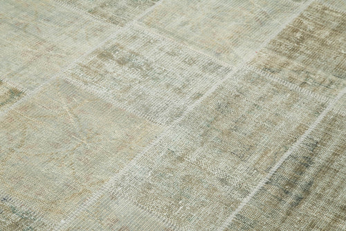 Kırk Yama Bej Patchwork Pamuk Yün El Dokuma Halısı 171x240 Agacan