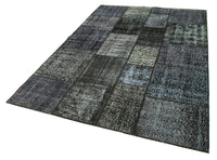 Grau melierter Patchwork-Teppich Geometrisch 171x246 cm