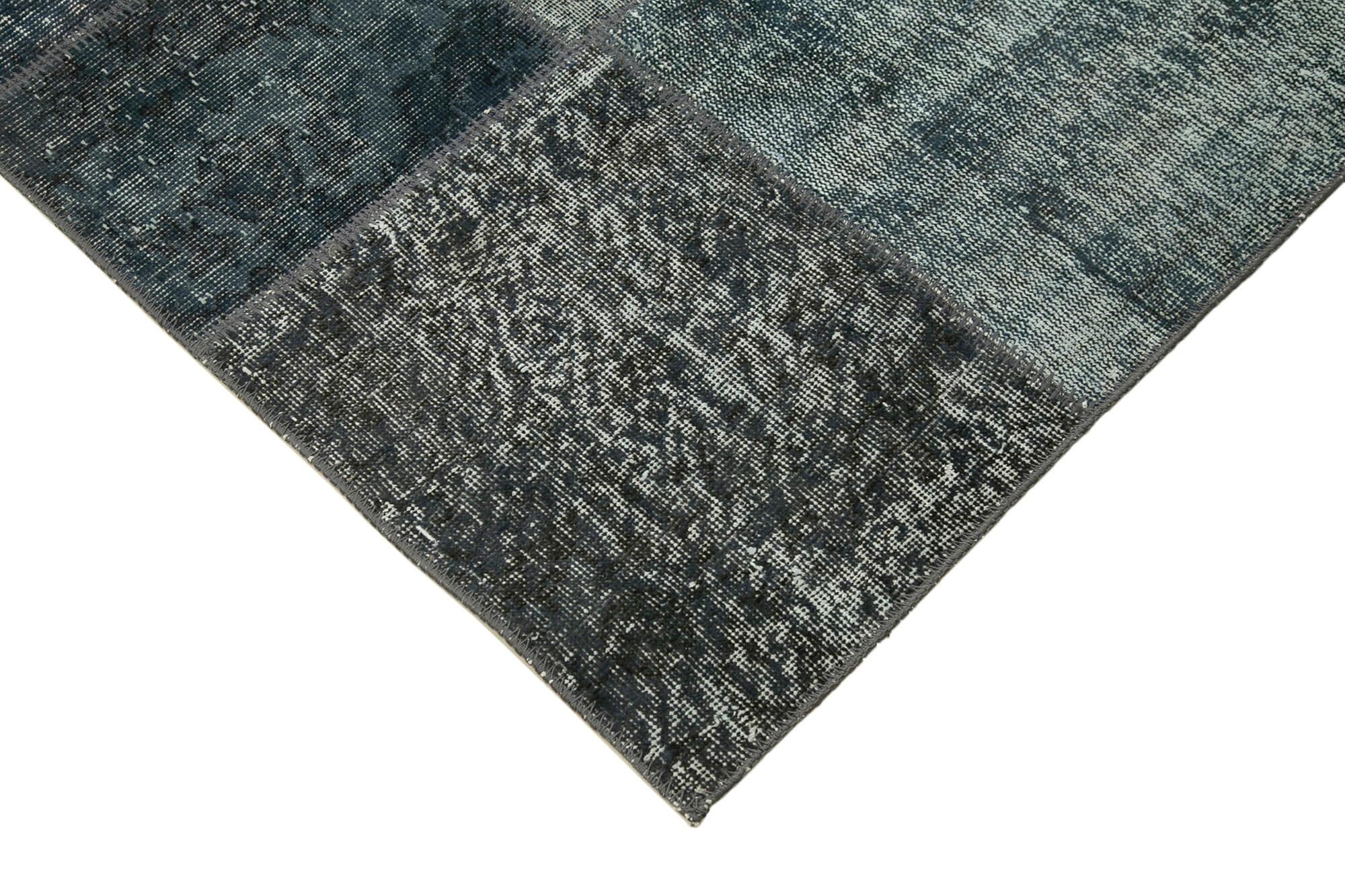 Kırk Yama Gri Patchwork Pamuk Yün El Dokuma Halısı 170x242 Agacan
