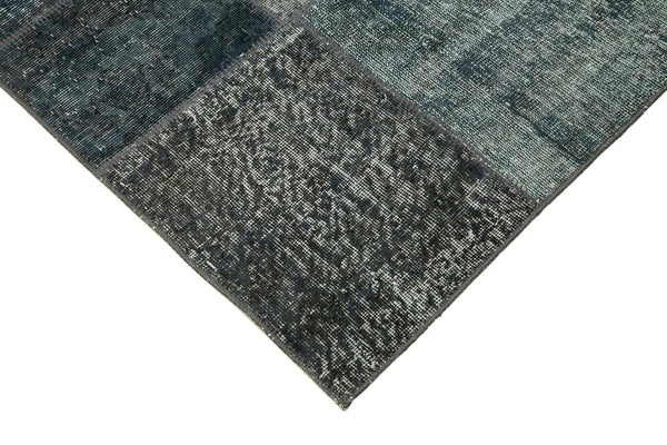 Kırk Yama Gri Patchwork Pamuk Yün El Dokuma Halısı 170x242 Agacan