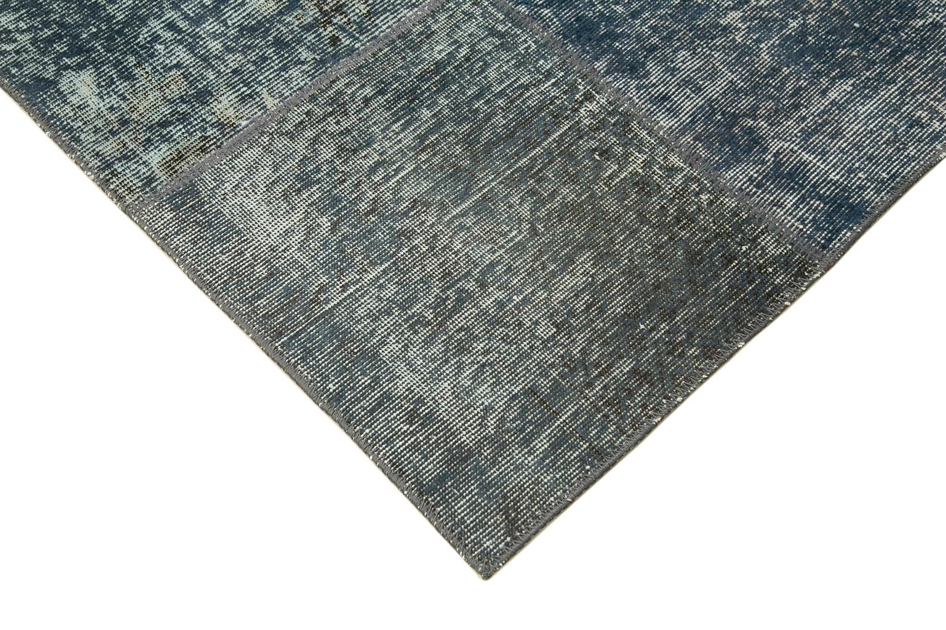 Kırk Yama Gri Patchwork Pamuk Yün El Dokuma Halısı 171x242 Agacan