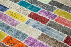 Kırk Yama Pembe Patchwork Pamuk Yün El Dokuma Halısı 172x230 Agacan