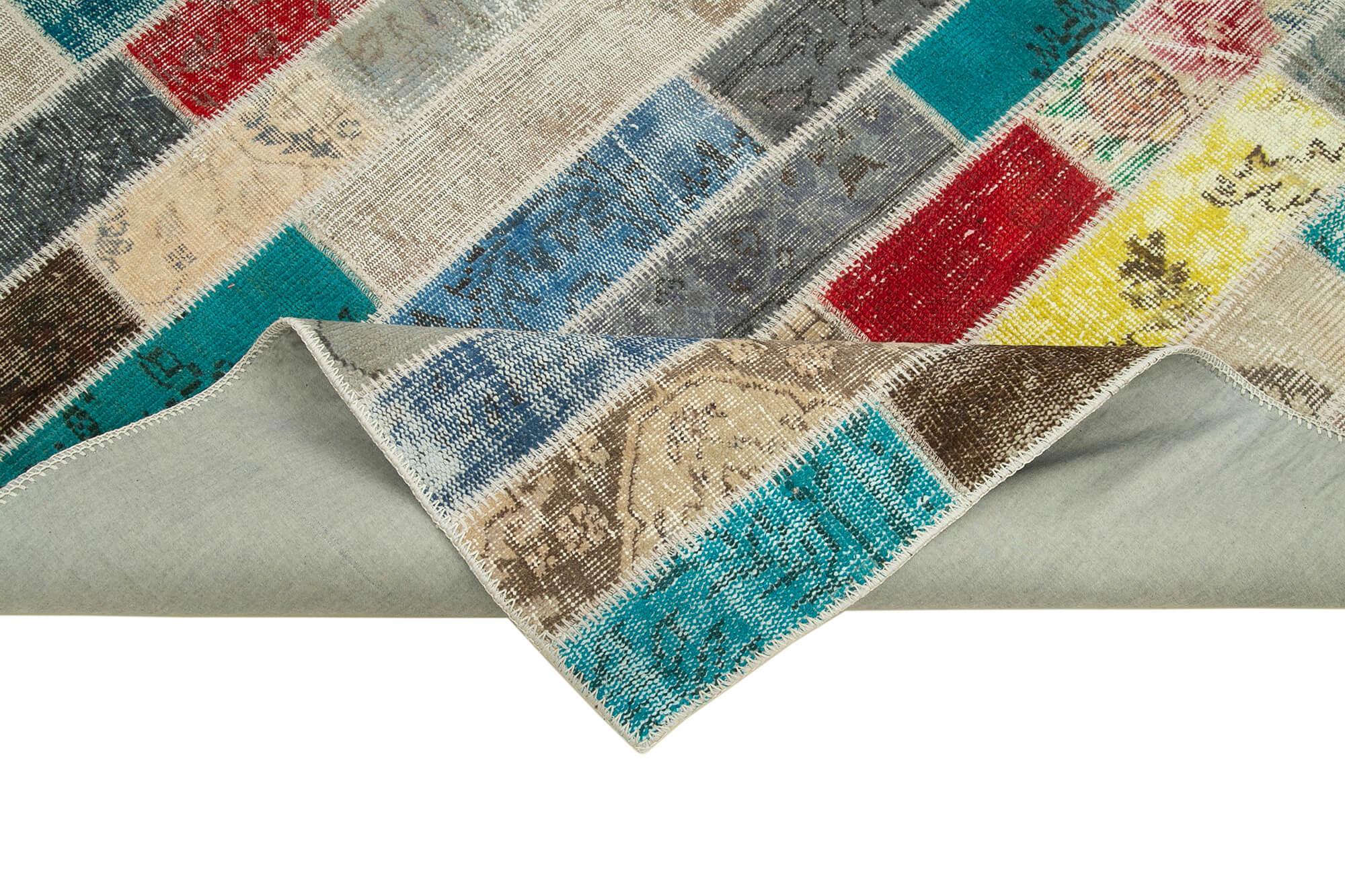 Kırk Yama Pembe Patchwork Pamuk Yün El Dokuma Halısı 170x238 Agacan