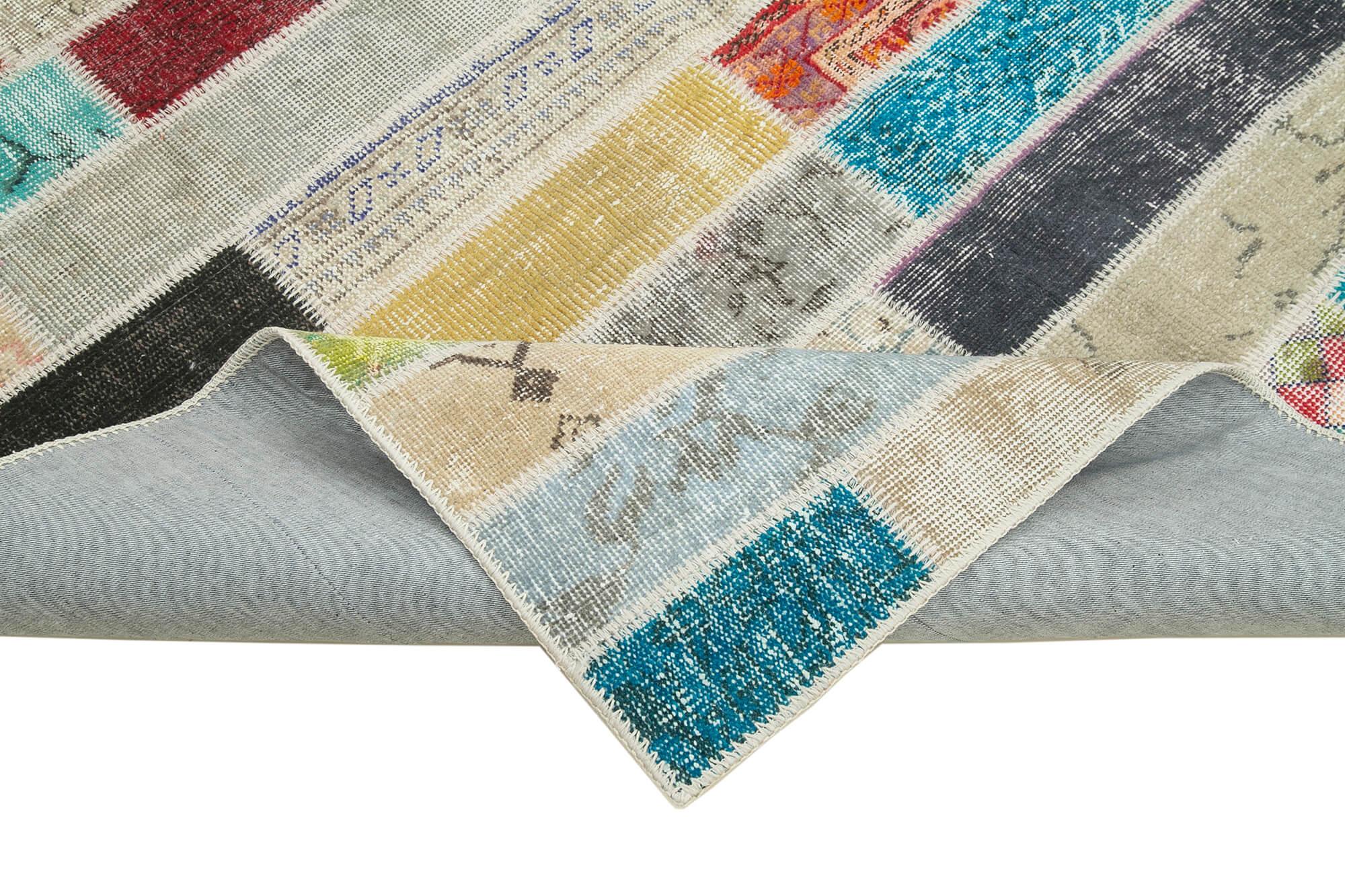Kırk Yama Pembe Patchwork Pamuk Yün El Dokuma Halısı 170x237 Agacan