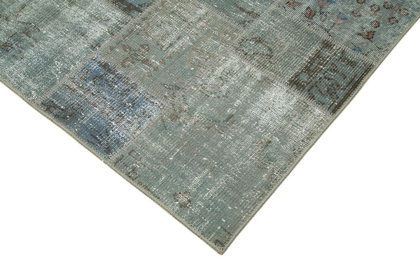 Kırk Yama Gri Patchwork Pamuk Yün El Dokuma Halısı 174x240 Agacan