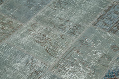 Kırk Yama Gri Patchwork Pamuk Yün El Dokuma Halısı 174x240 Agacan