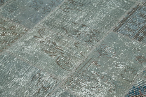 Kırk Yama Gri Patchwork Pamuk Yün El Dokuma Halısı 174x240 Agacan