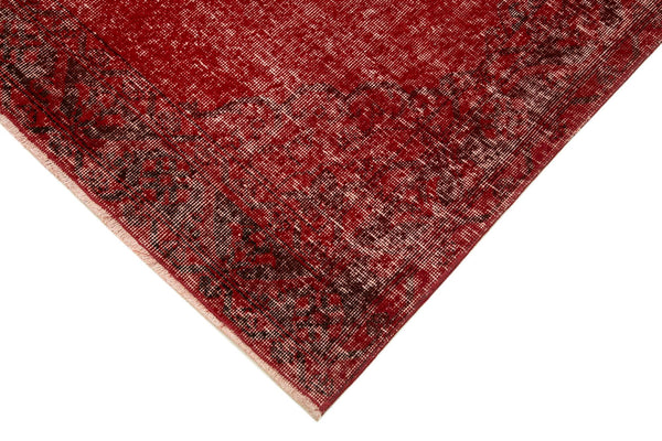 Zile Kırmızı Eskitme Pamuk Yün El Dokuma Halısı 150x390 Agacan
