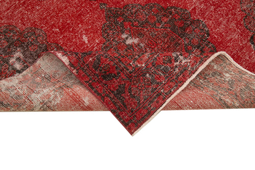 Zile Kırmızı Eskitme Pamuk Yün El Dokuma Halısı 143x410 Agacan