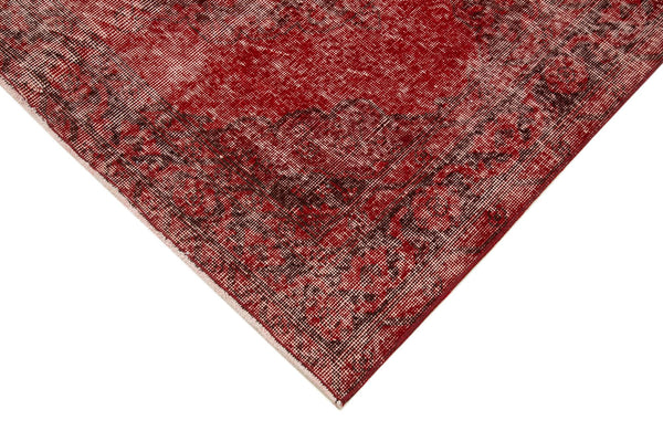 Zile Kırmızı Eskitme Pamuk Yün El Dokuma Halısı 138x385 Agacan