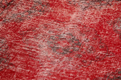 Zile Kırmızı Eskitme Pamuk Yün El Dokuma Halısı 138x385 Agacan