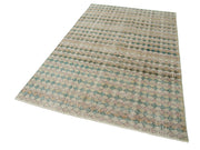 Checkered Kilim Beyaz Damalı Pamuk Yün El Dokuma Halısı 155x253 Agacan