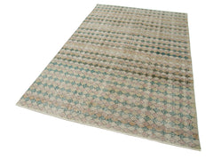 Checkered Kilim Beyaz Damalı Pamuk Yün El Dokuma Halısı 155x253 Agacan
