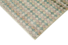 Checkered Kilim Beyaz Damalı Pamuk Yün El Dokuma Halısı 155x253 Agacan